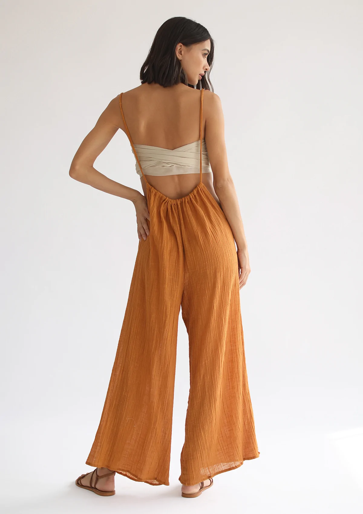 Alternate product view of Amira Suspenders – Inca Gold