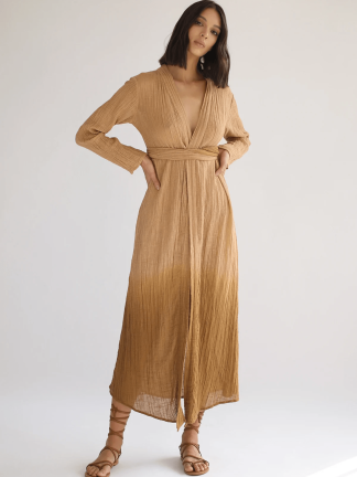 Product image of Aria Wrap Dress – Golden Ombre
