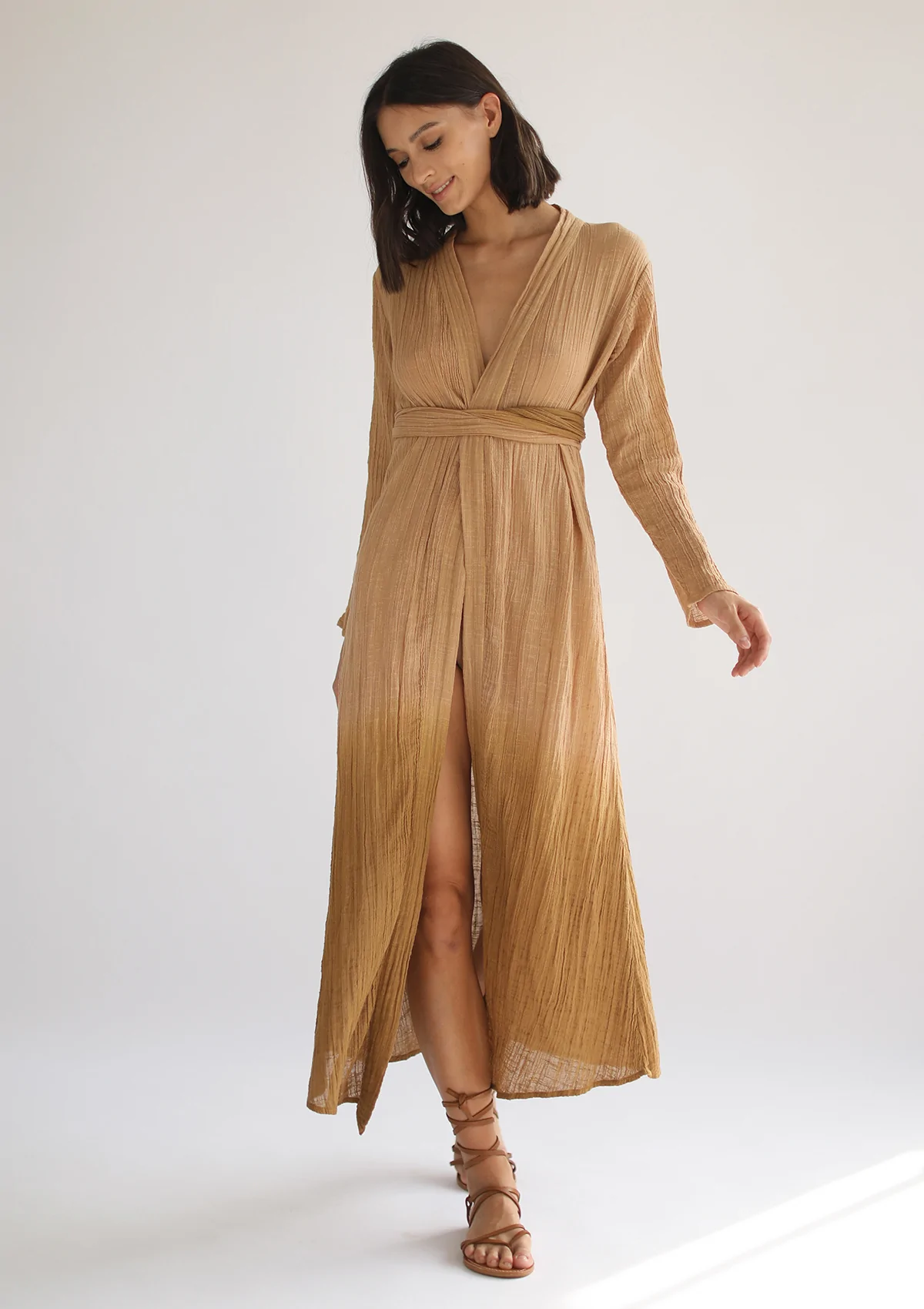 Alternate product view of Aria Wrap Dress – Golden Ombre