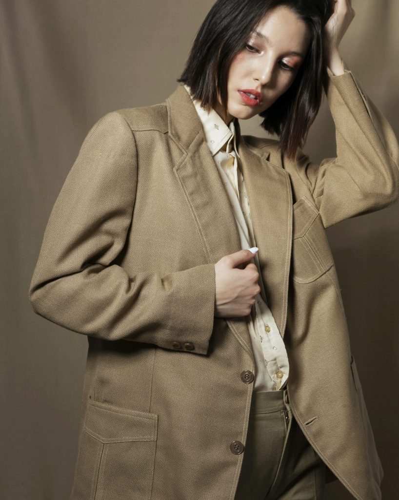 Alternate product view of Beige Relaxed Blazer Jacket