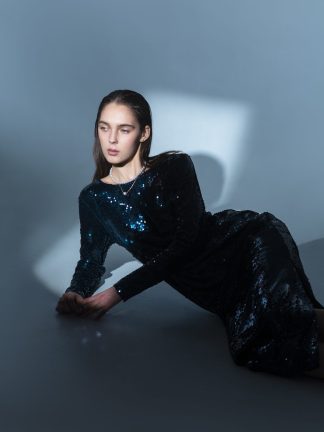 Product image of Blue Sequin Maxi Dress