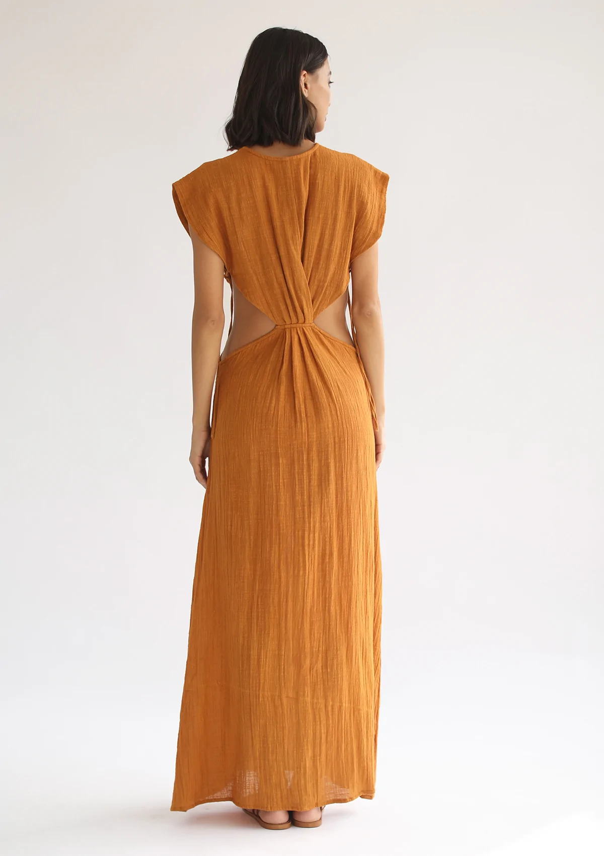Alternate product view of Cleo Dress – Inca Gold