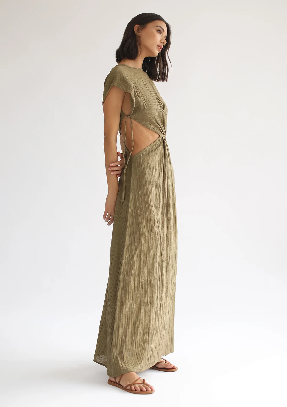 Alternate product view of Cleo Dress – Olive