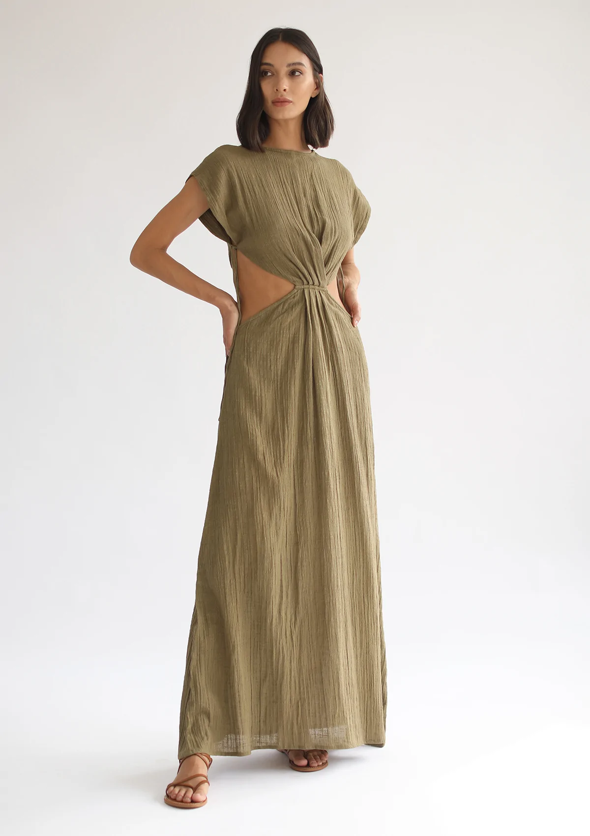 Alternate product view of Cleo Dress – Olive