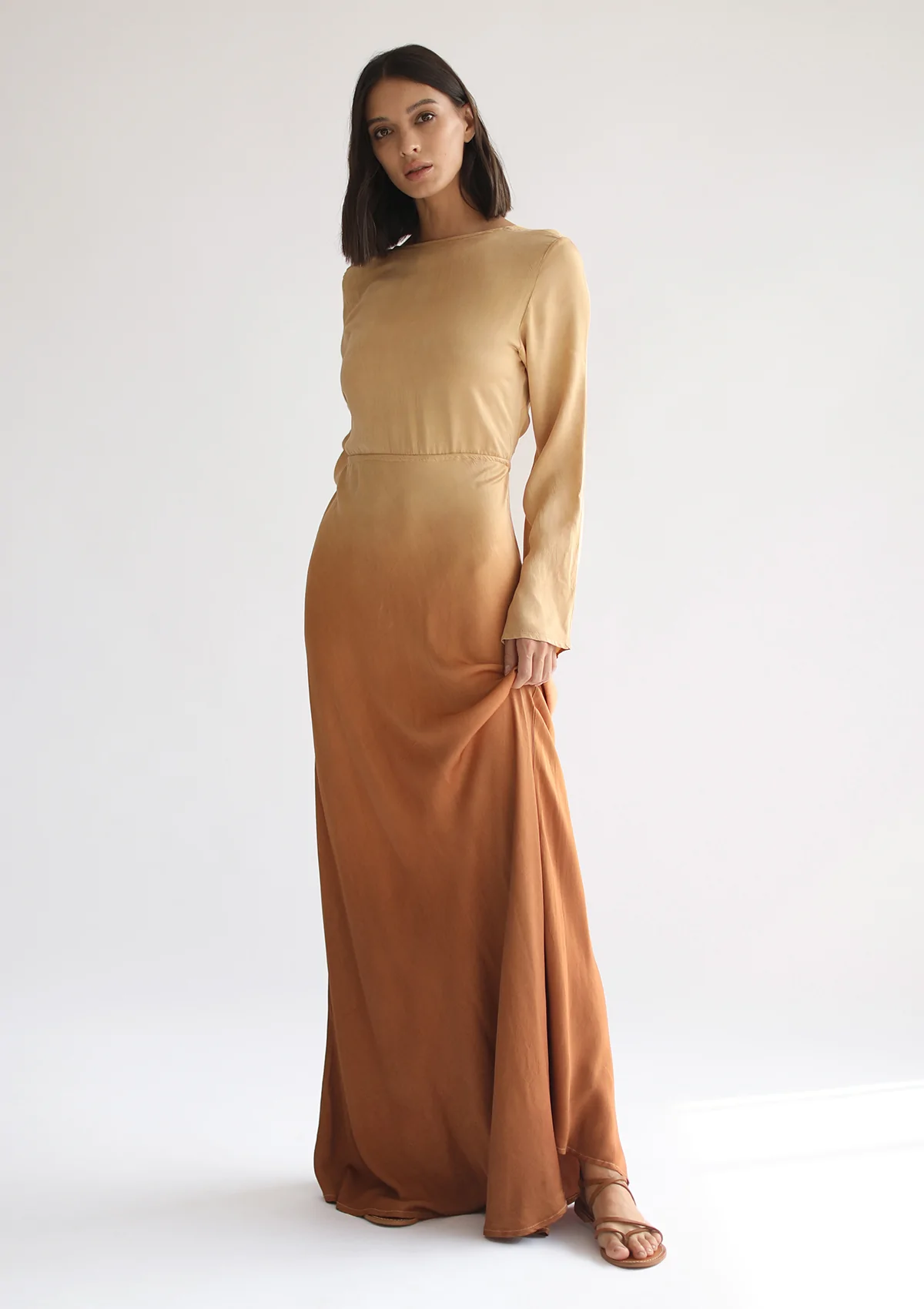 Alternate product view of Hera Maxi Dress – Inca Gold Ombre