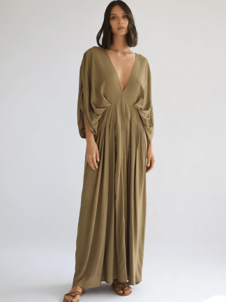 Product image of Ray Pleated Dress – Olive