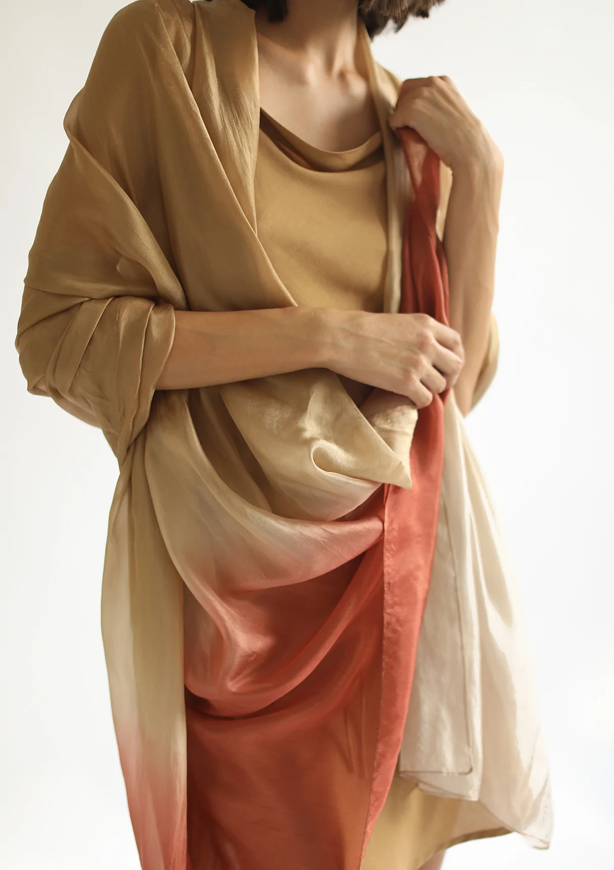 Alternate product view of Sita Silk Sarong – Sunset Ombre