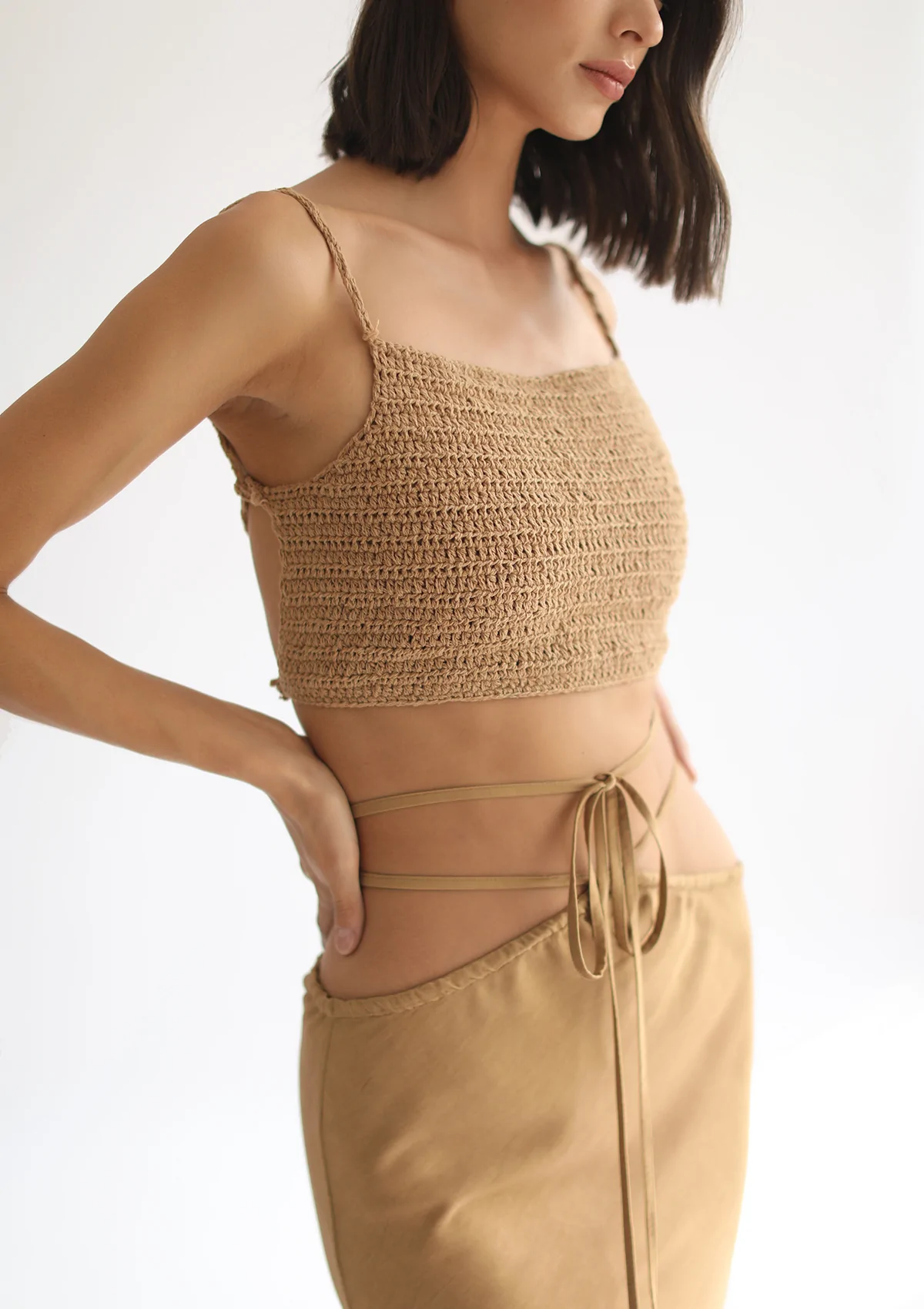 Alternate product view of Yara Maxi Skirt – Golden Tan